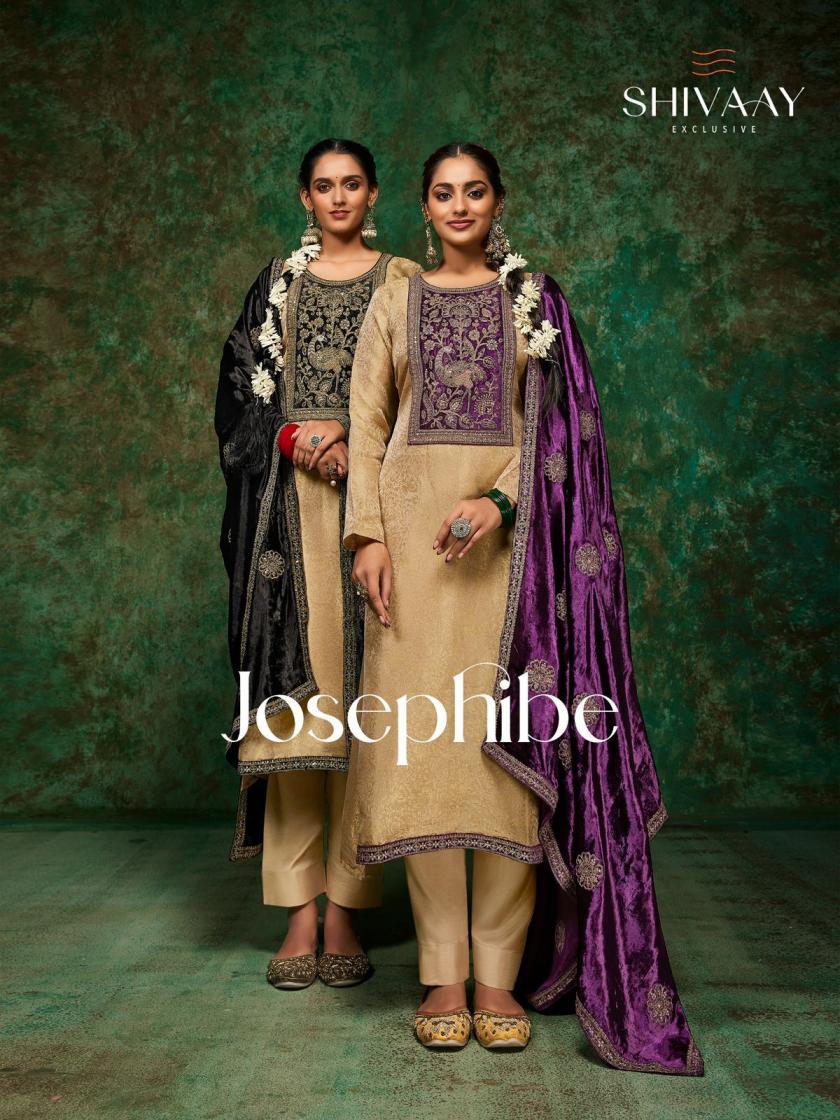 josephibe by shivaay mosrcco silk jacquard classic 3pcs dress