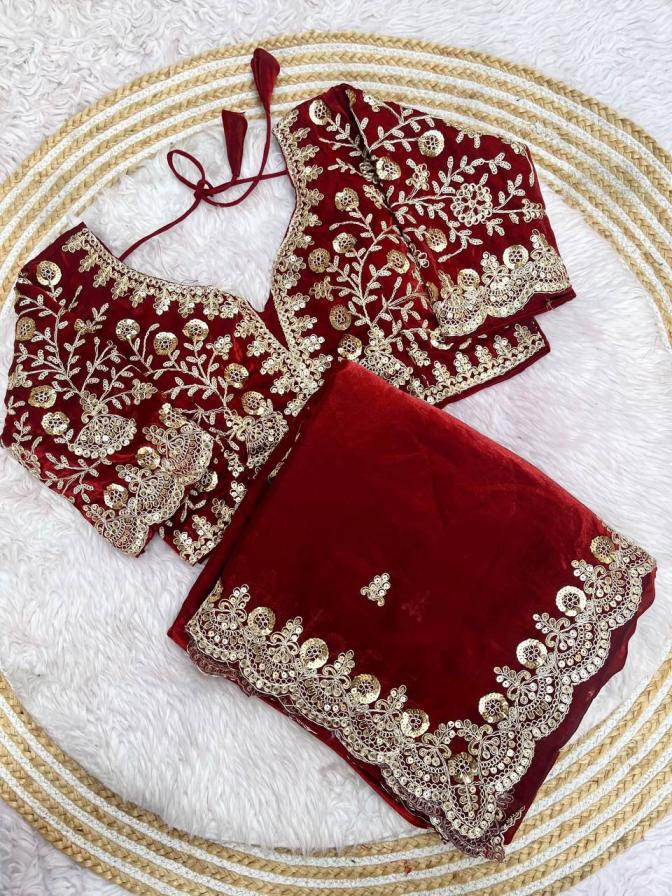 kc 614 fendy satin silk embroidery work best saree online 