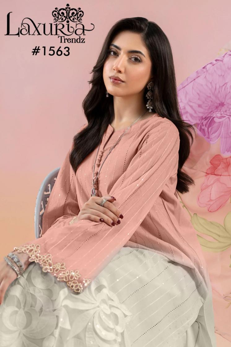laxuria trendz 1563 full stitch unique muslin pakistani ladies suit 
