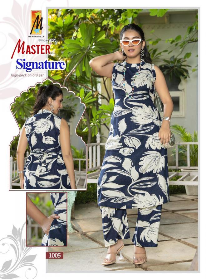 master signature rayon readymade classic co-ord sets 