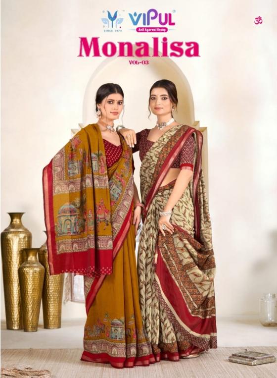 monalisa vol 3 by vipul liva cotton pretty look sarees 