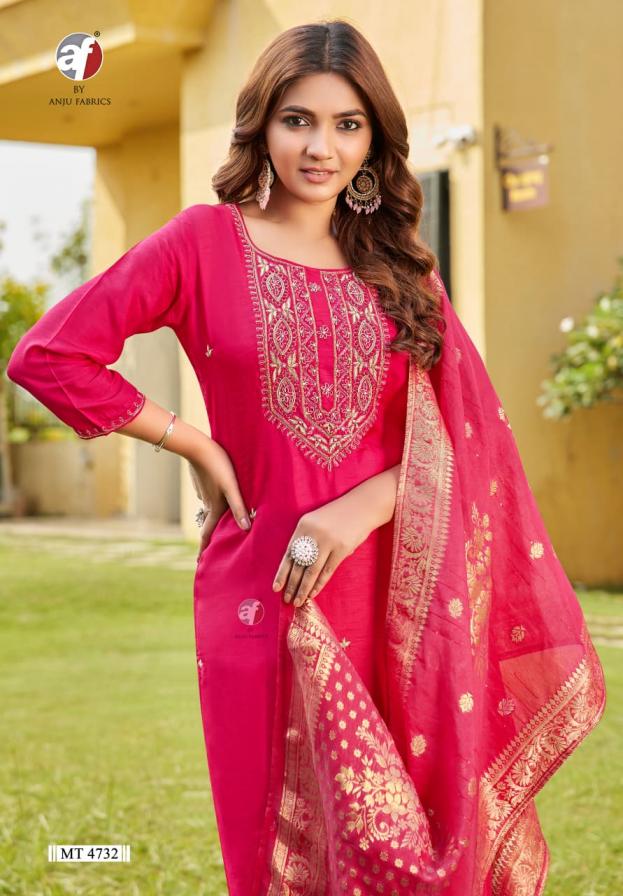 mt 4731-4732 by anju fab full stitch dola silk unique combo ladies suits 