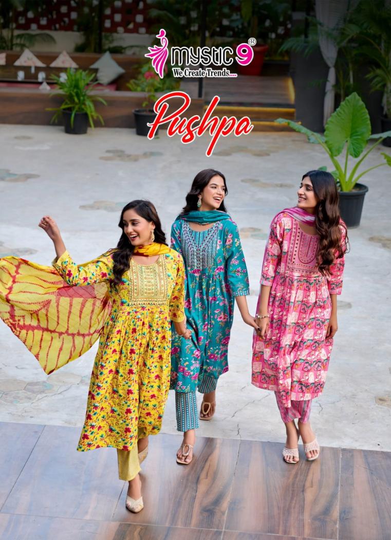 mystic9 pushpa vol 10 readymade rayon capsule amazing suits 