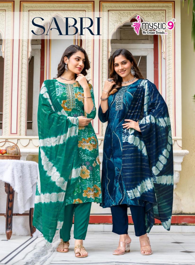 mystic9 sabri vol 10 rayon fully stitch casual suit for womens 