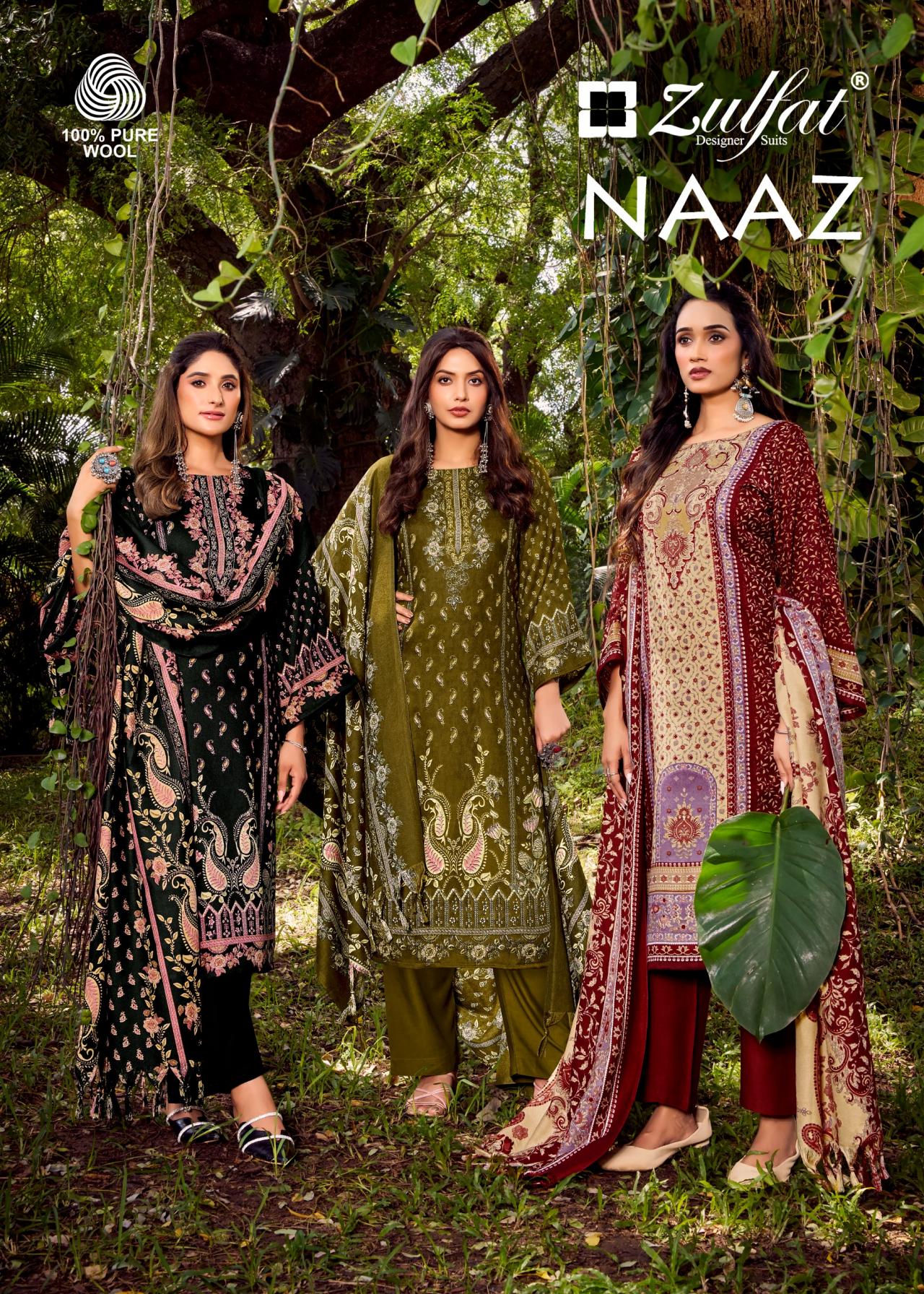 naaz by zulfat woollen pashmina readymade plus size stylish 3pcs dress