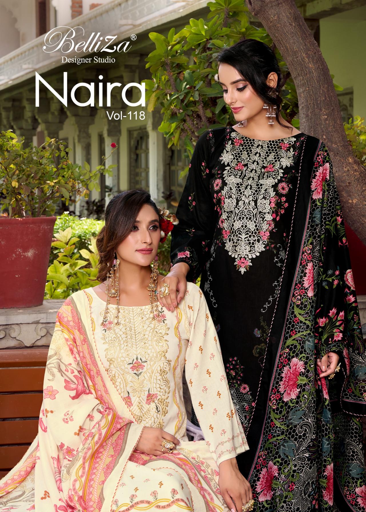 naira vol 118 by belliza designer cotton readymade plus size pakistani suits 