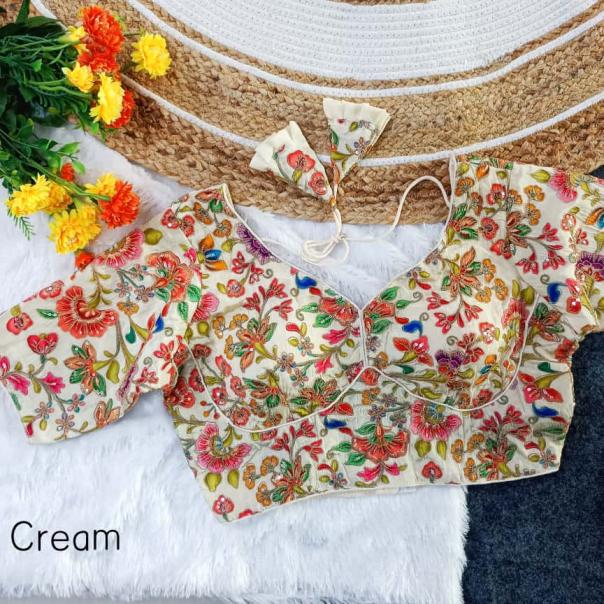 pnc vol 2 readymade natural crepe sequence embroidered blouse 
