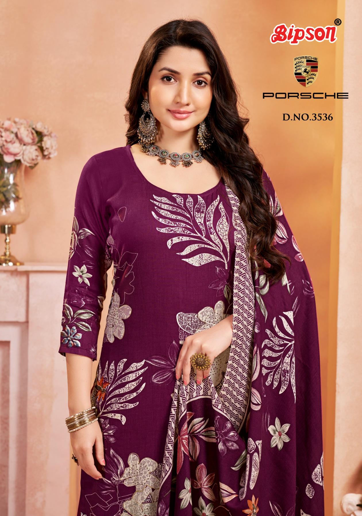 porsche 3536 by bipson prints unique viscose pashmina winter dress