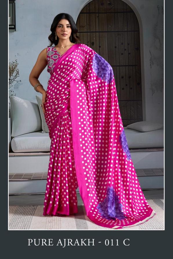 rajtex launch ajrakh 011 stylish sarees wholesaler 