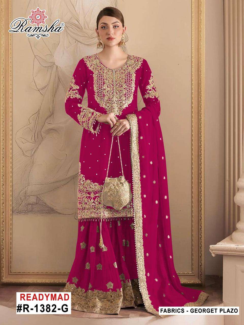 ramsha r 1382 nx readymade designer vichitra plazzo pakistani suit