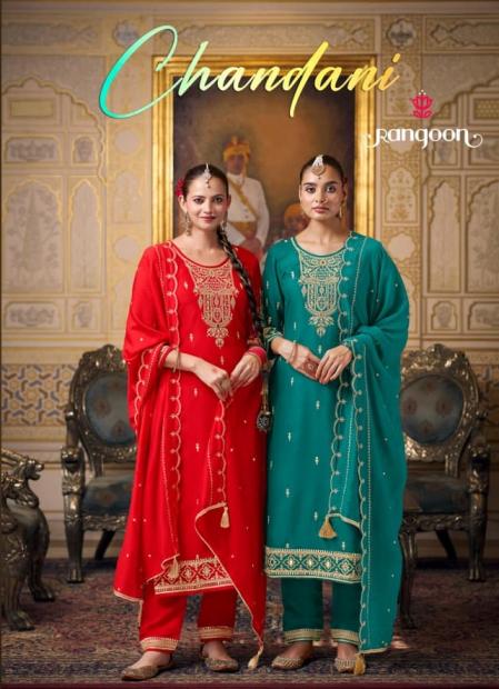 rangoon chandani silk fully stitch elegance 3pcs dress