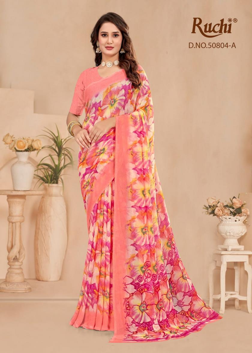 ruchi ragaa georgette vol 23 georgette pretty look saree wholesaler 