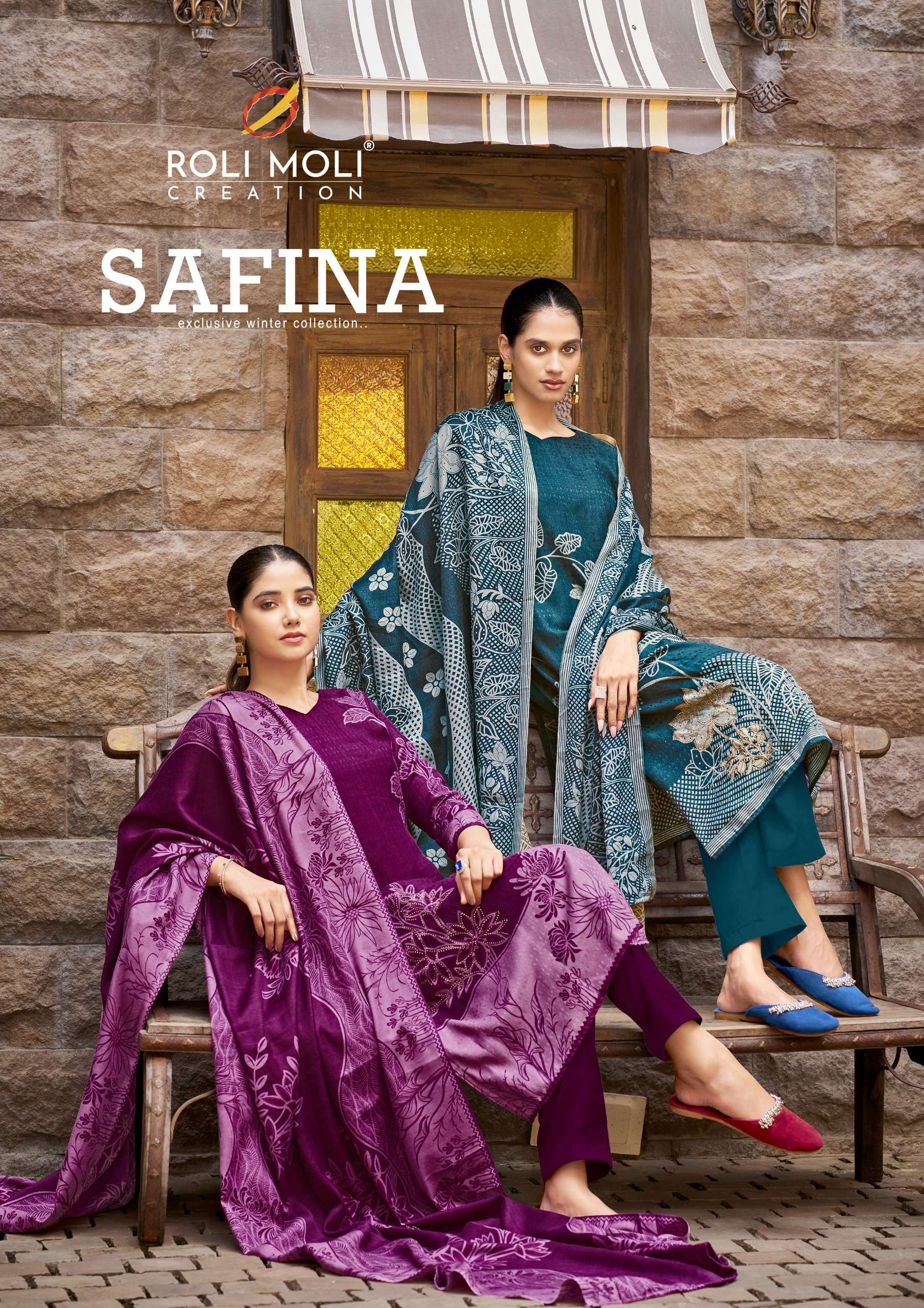 safina by roli moli creation readymade pashmina winter 3pcs dress