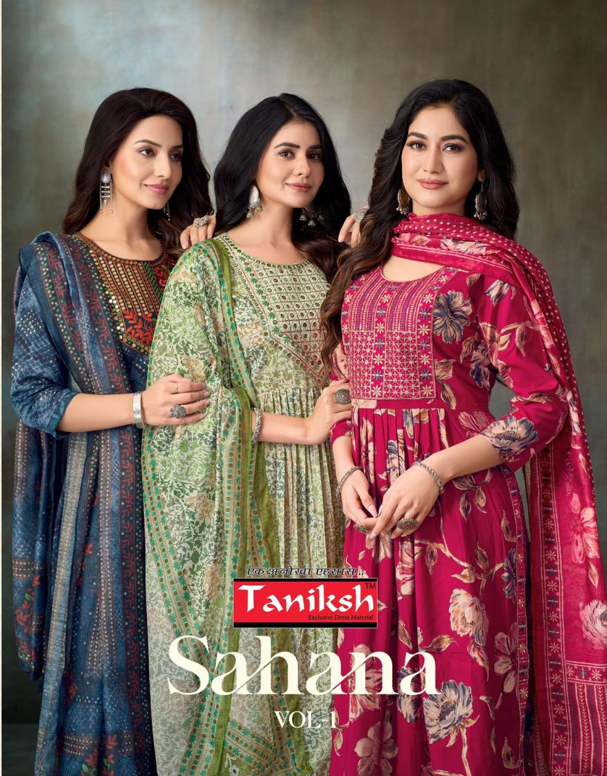 sahana vol 1 by taniksh muslin print readymade daily wear 3pcs dress