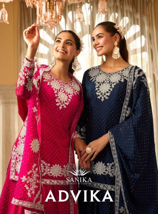 sanika fashion advika chinon silk readymade kurti lehenga with dupatta  