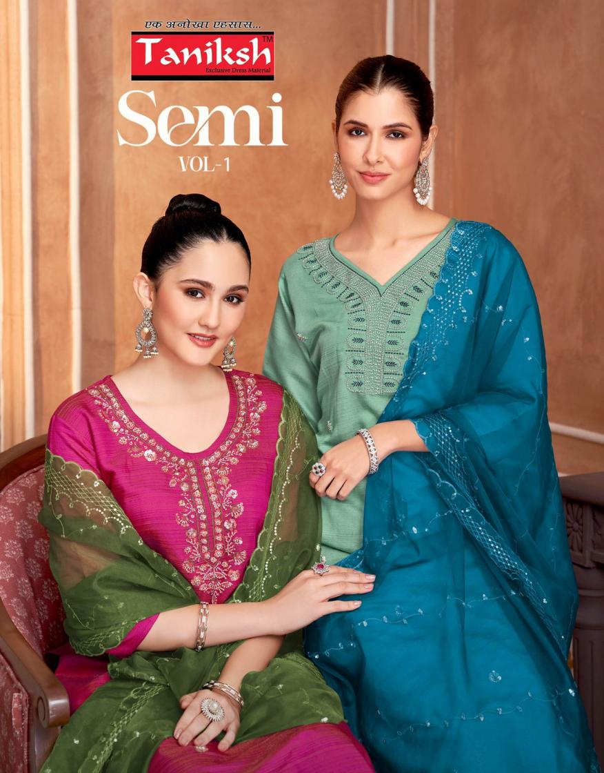 semi vol 1 by taniksh vertican simmer readymade classic 3pcs dress
