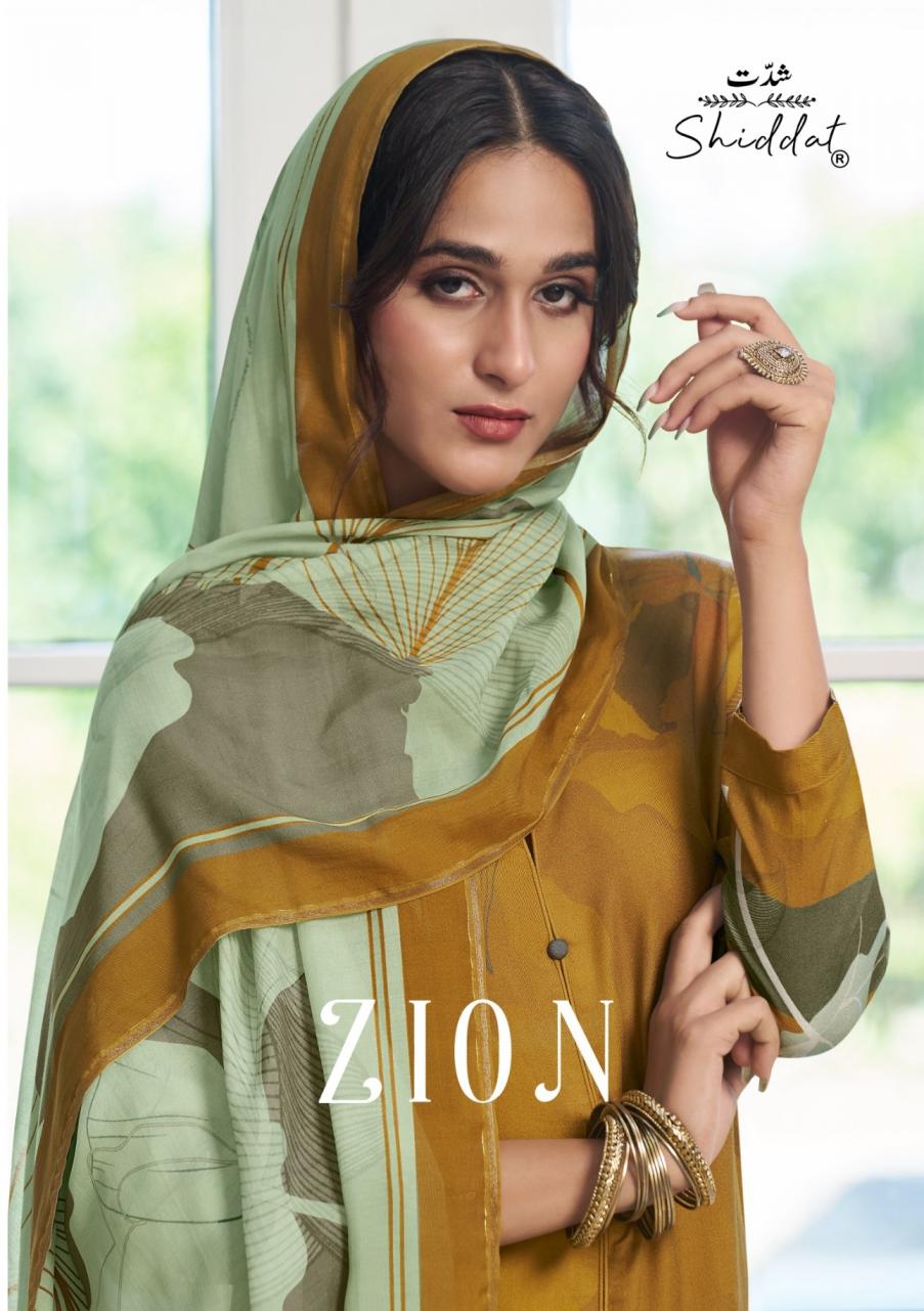 shiddat launch zion fashionable pashmina 3pcs dress online 