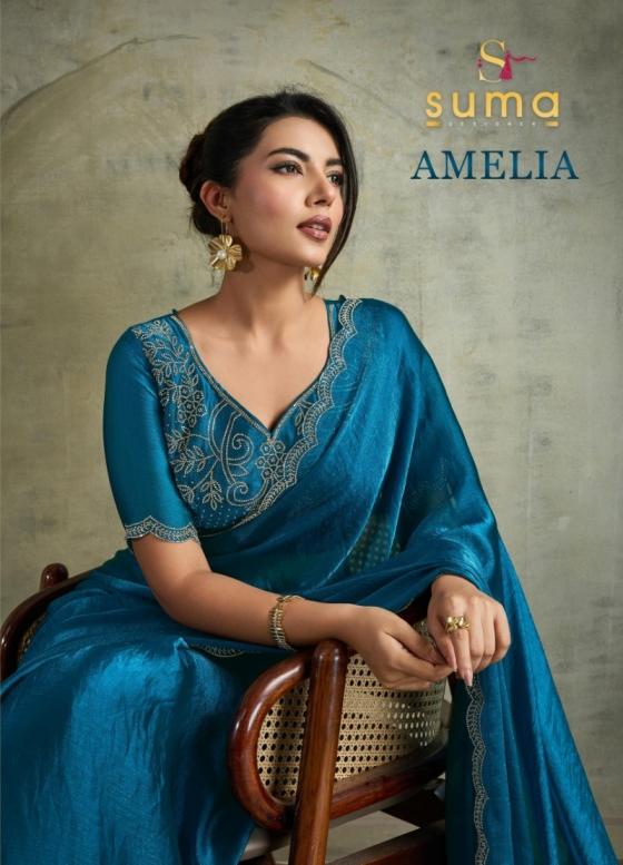 suma launch amelia fendy chiffon blooming unique sarees online 