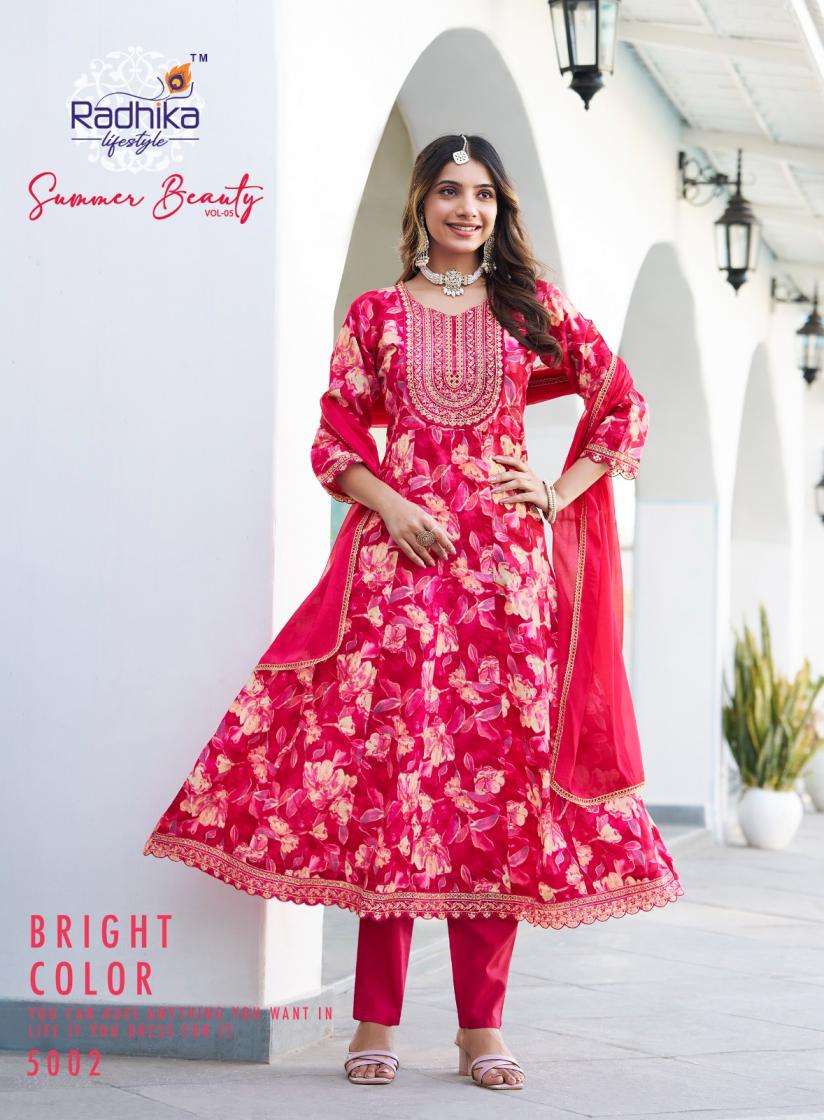 summer beauty vol 5 by radhika lifestyle cotton full stitch indian ladies suit
