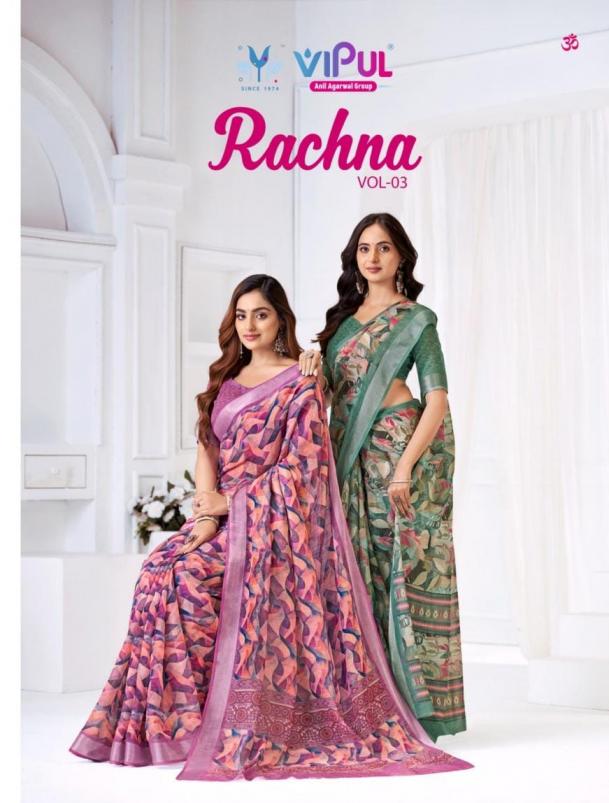 vipul rachna vol 3 linen 90378-90836 casual saree for womens 