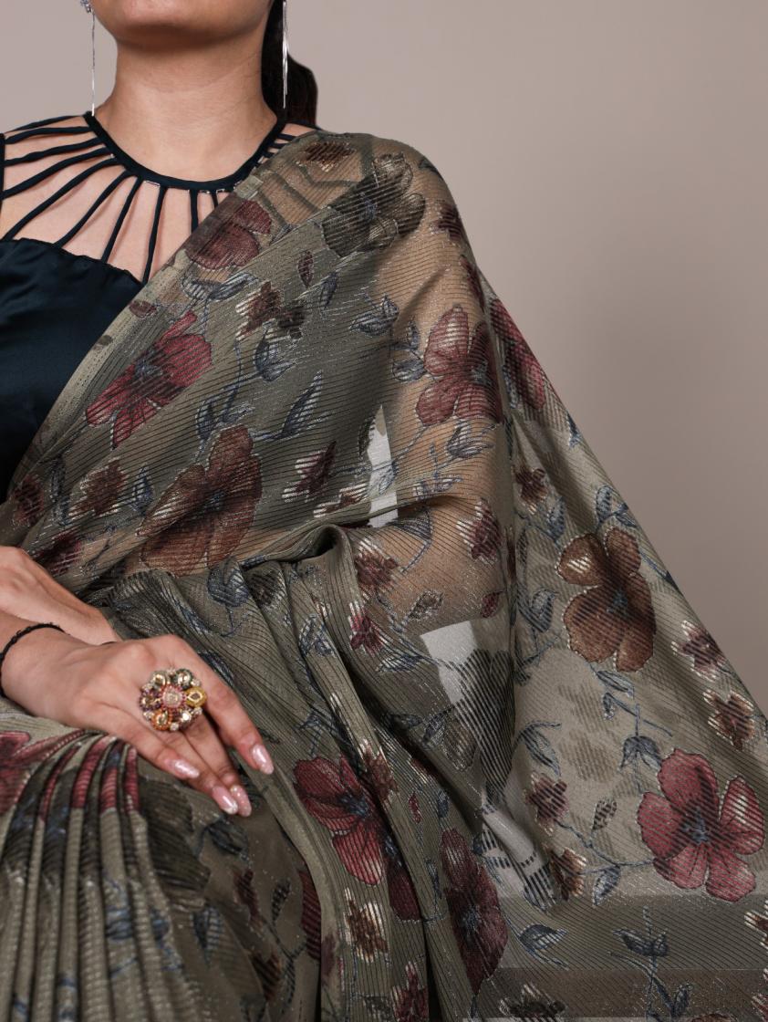 ynf7051 lurex floral viscose brasso hit design sarees 