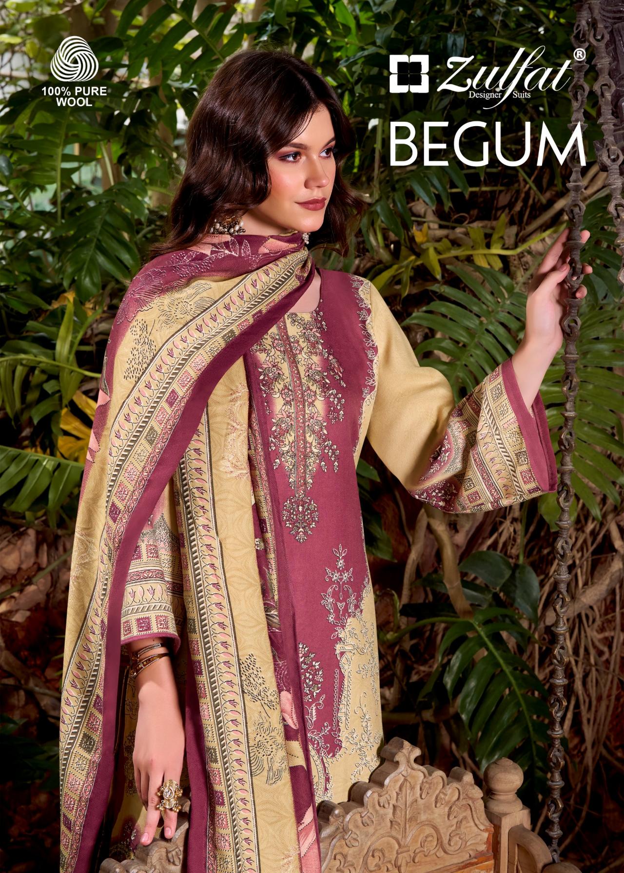 zulfat begum full stitch woollen pashmina winter big size suit for womens  