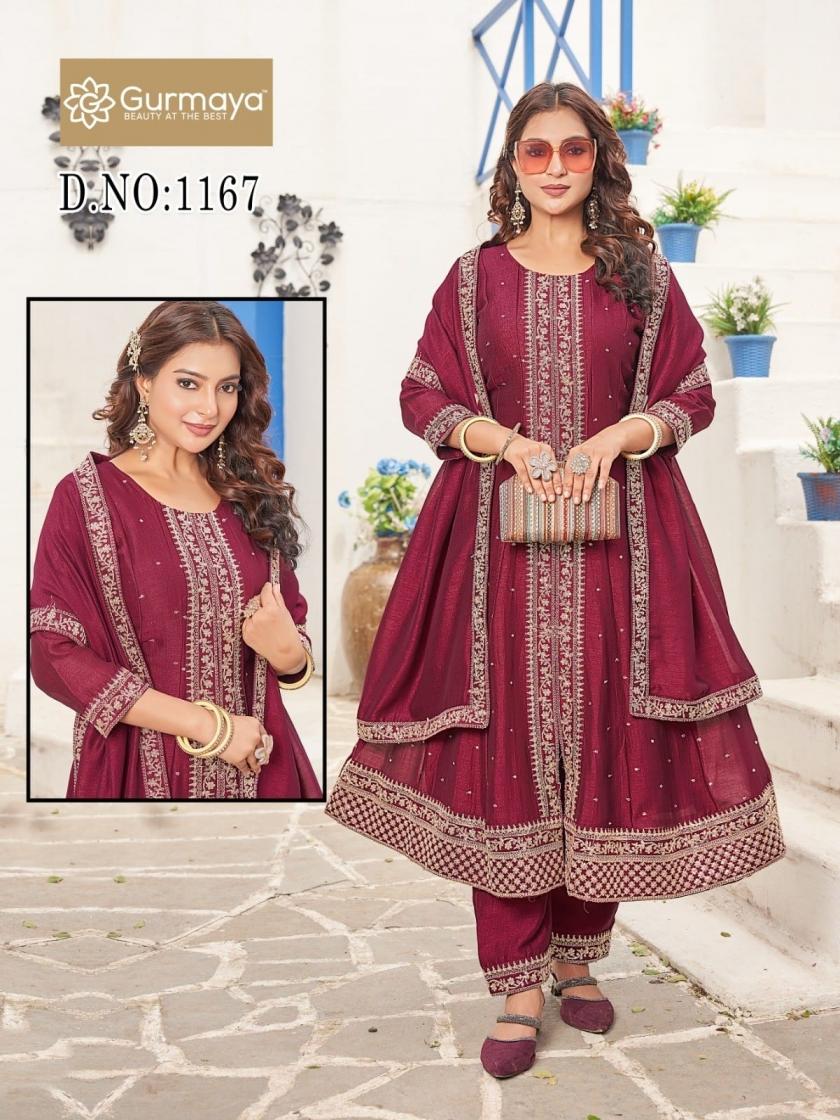aanchi 1167,1169,1192,1193 vichitra silk combo set readymade 3pcs dress
