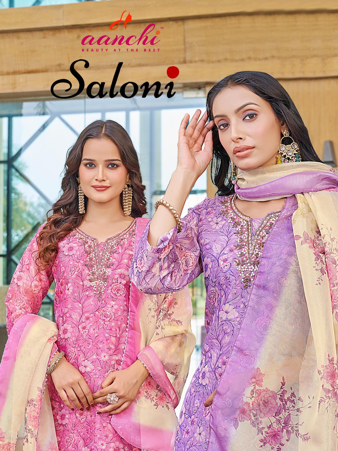 aanchi saloni amazing jacquard print full stitch salwar kameez 