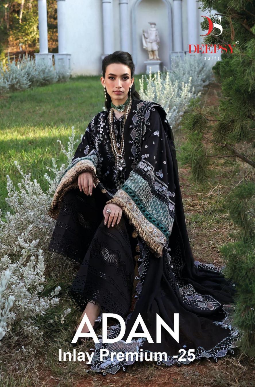 adan Inlay Premium 25 by deepsy suits solid pakistani dress materilas 