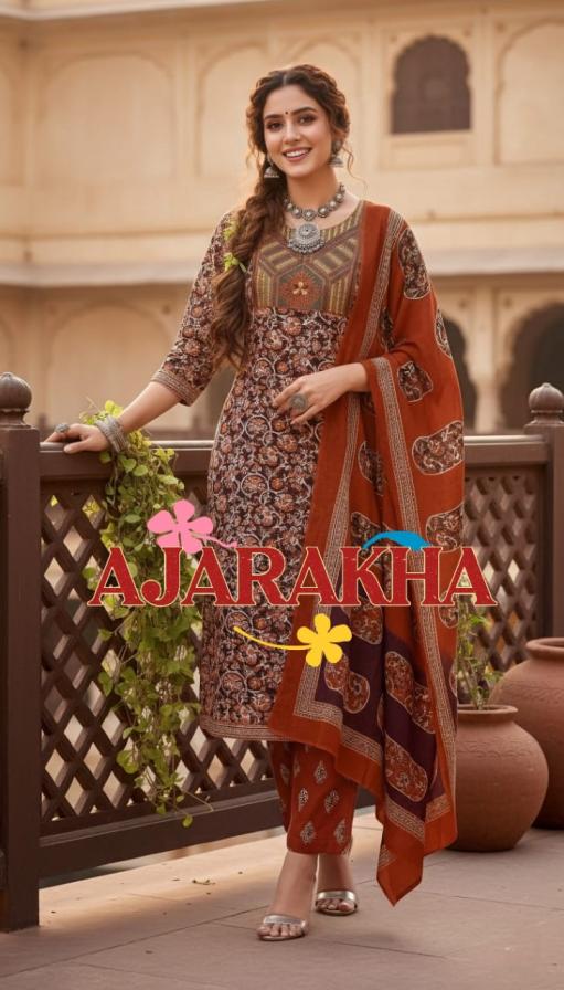 ajarakha cotton readymade elegance plus size suit for girls 