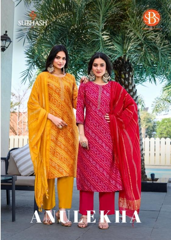 anulekha by sbs readymade pretty look chanderi suits 