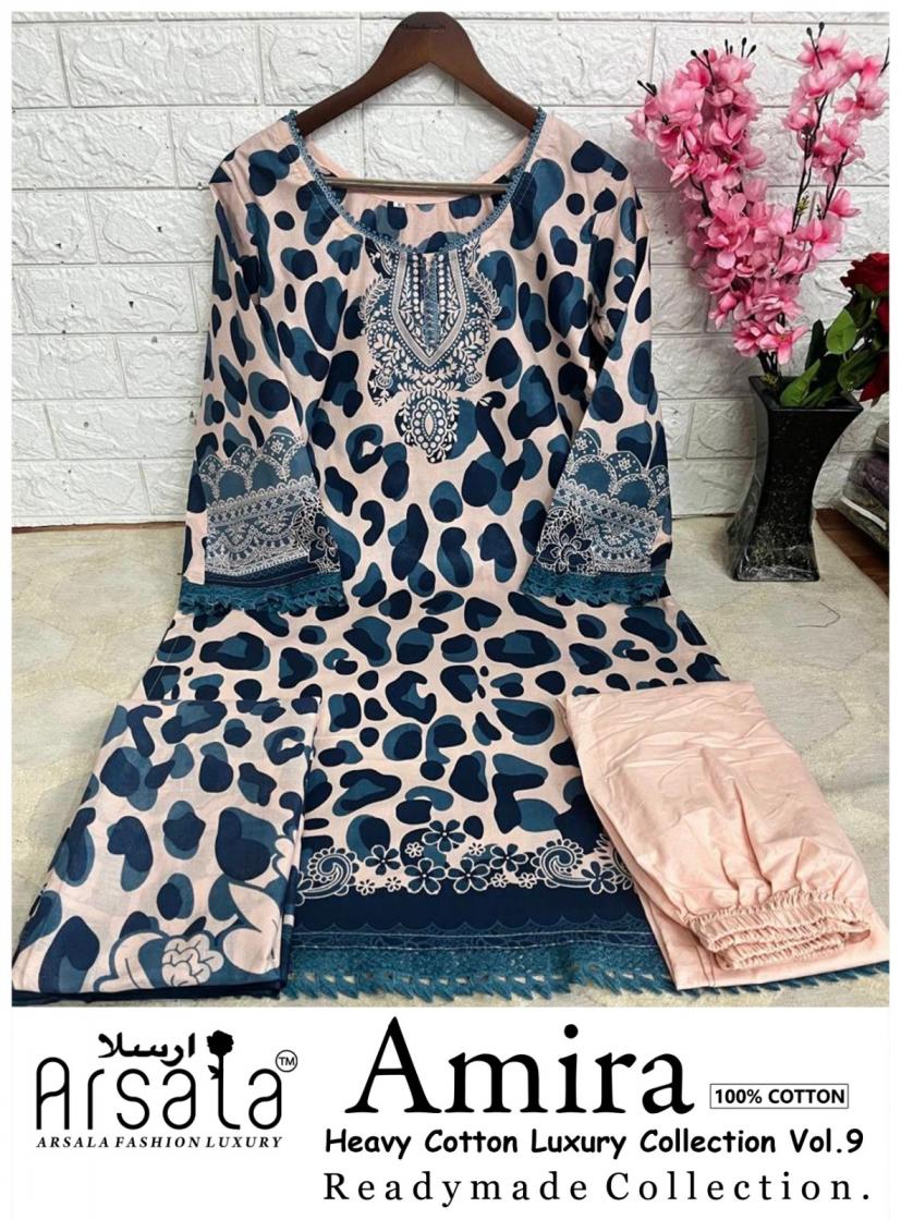 arsala fashion laxury amira vol 9 cotton pakistani readymade suits  