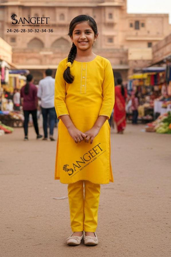 batu caves fully stitch unique cotton kids kurti with pant 