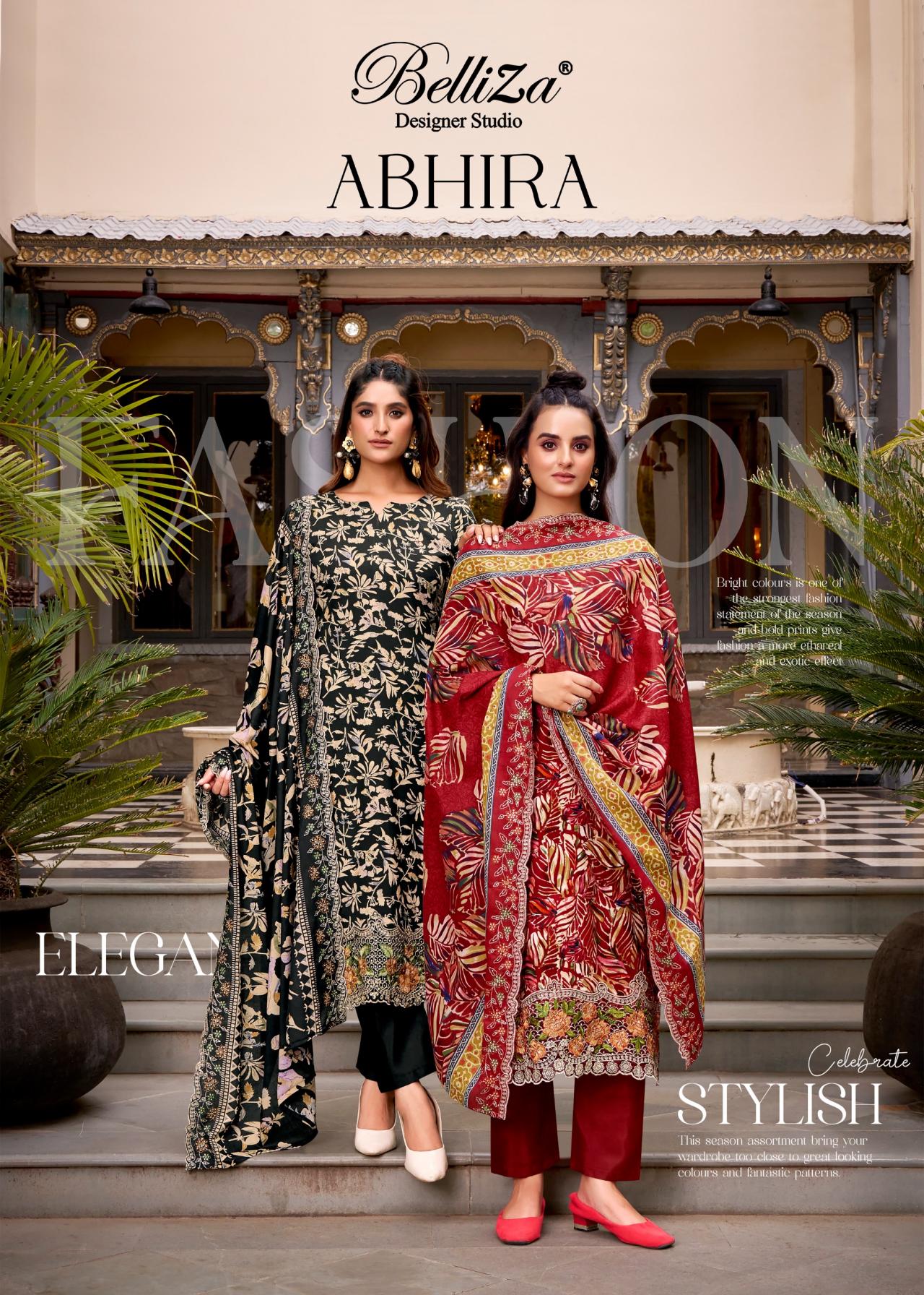 belliza designer abhira digital print cotton suits collection