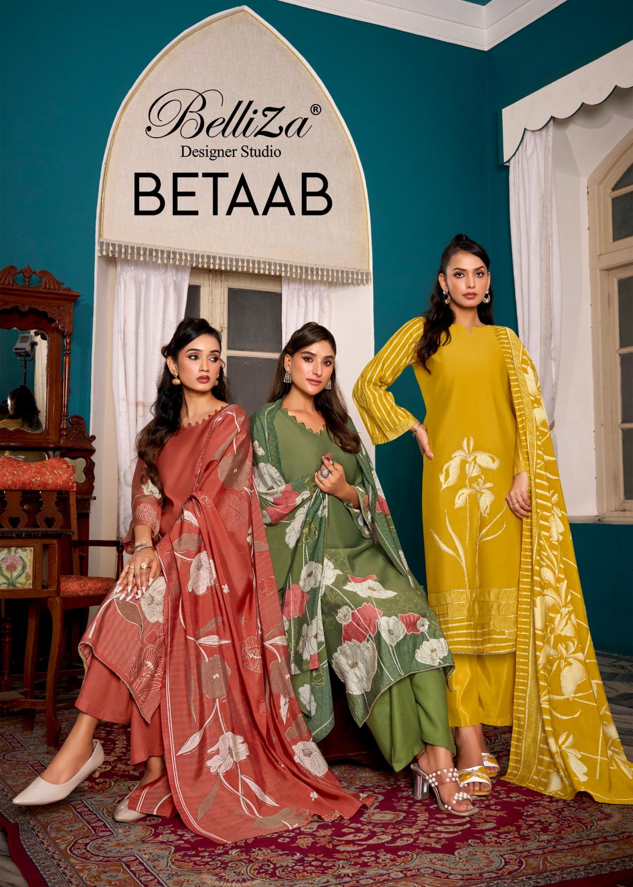 betaab by belliza designer modal viscose muslin pakistani unstitch dress