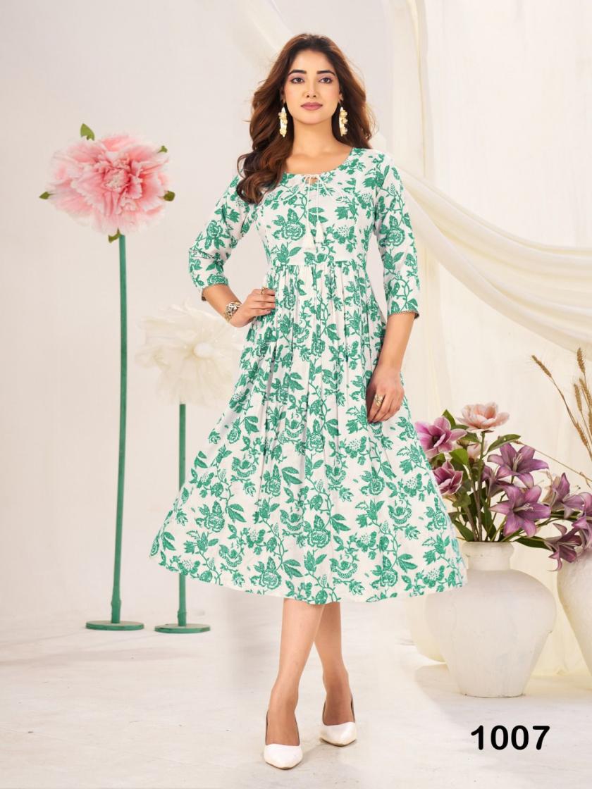 blue hills classmate rayon midi style fully stitch big size kurti for girls 