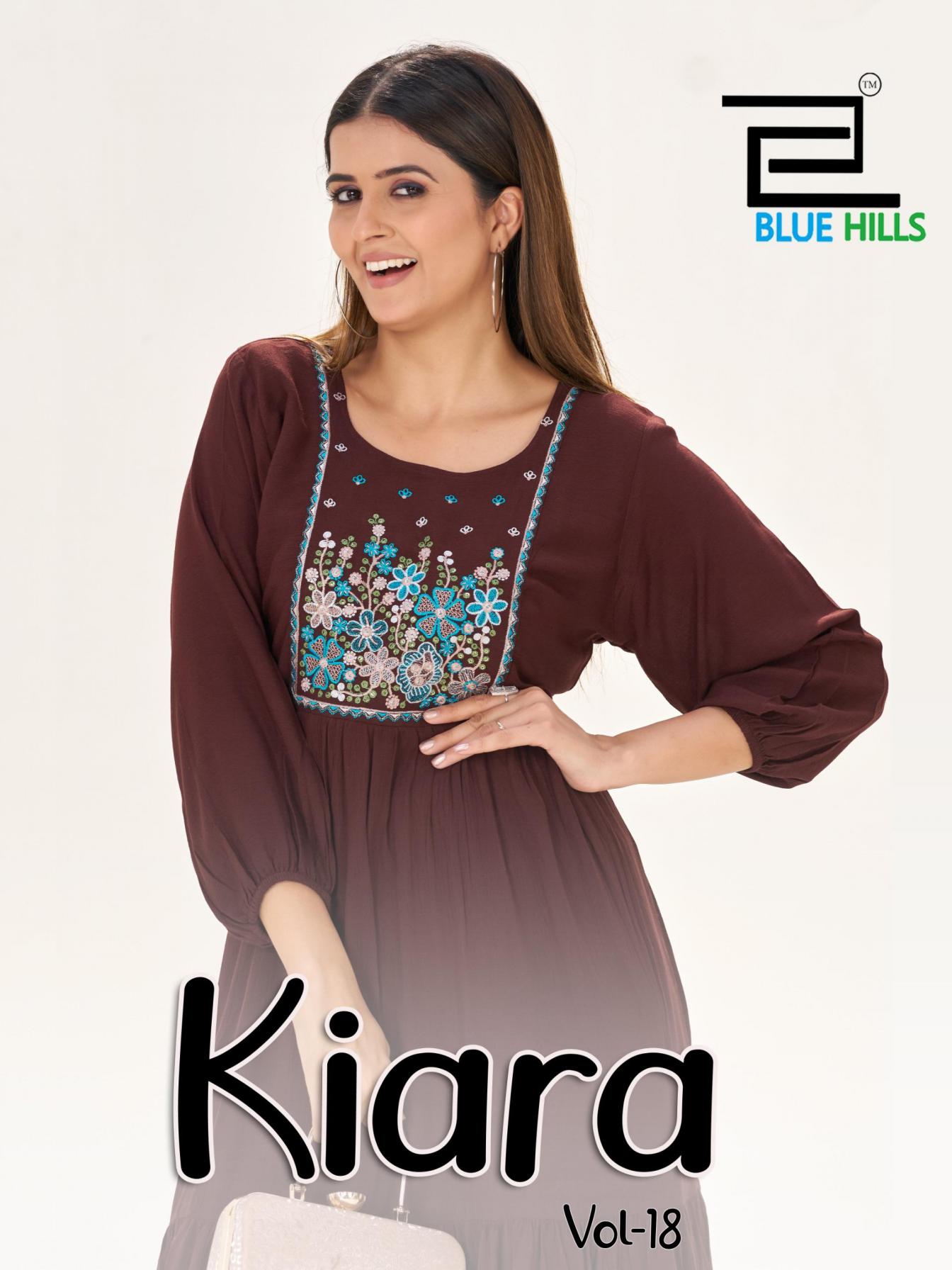 blue hills kiara vol 18 rayon classic readymade long kurtis 
