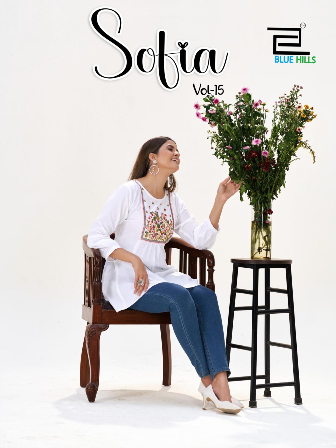 blue hills sofia vol 15 rayon readymade stylish tops for girls 