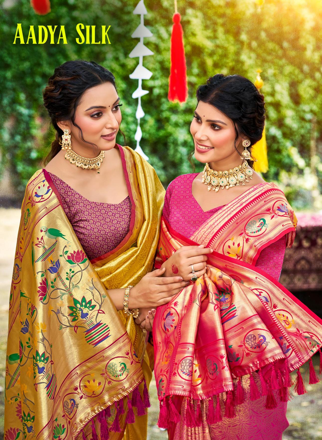 Bunawat - Aadya Silk Sangam Prints Silk Woven Work Traditional Saree