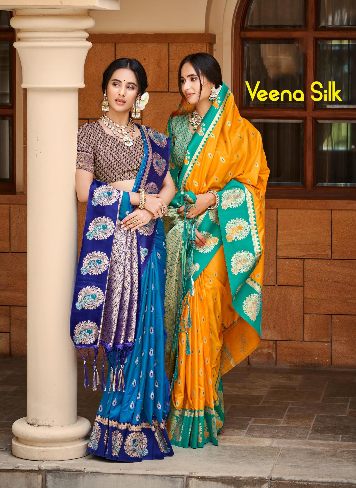 Bunawat - Veena Silk Sangam Prints Silk Woven Work Traditional Saree