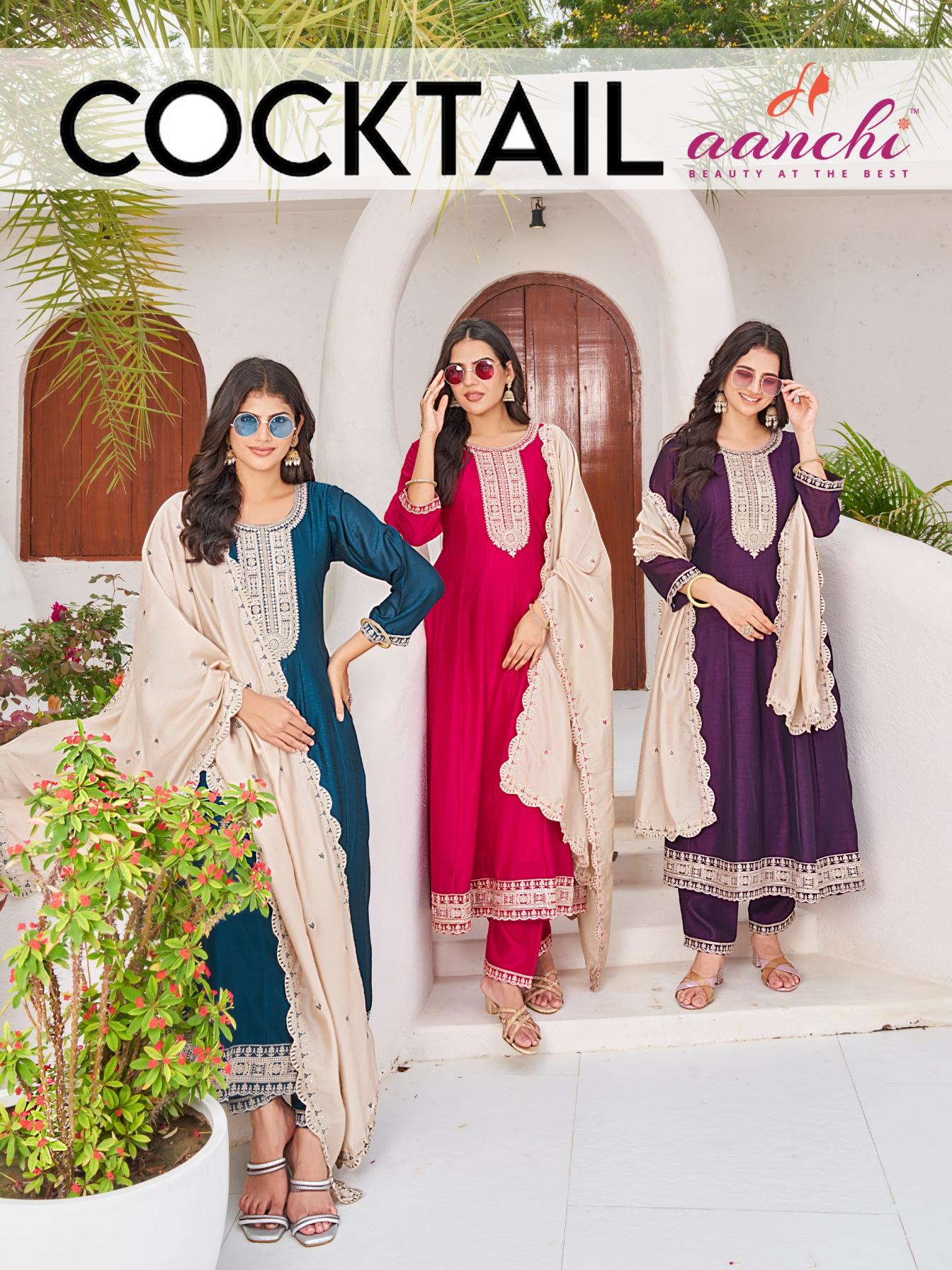 cocktail by aanchi hit design vichitra silk full stitch suit for womens 