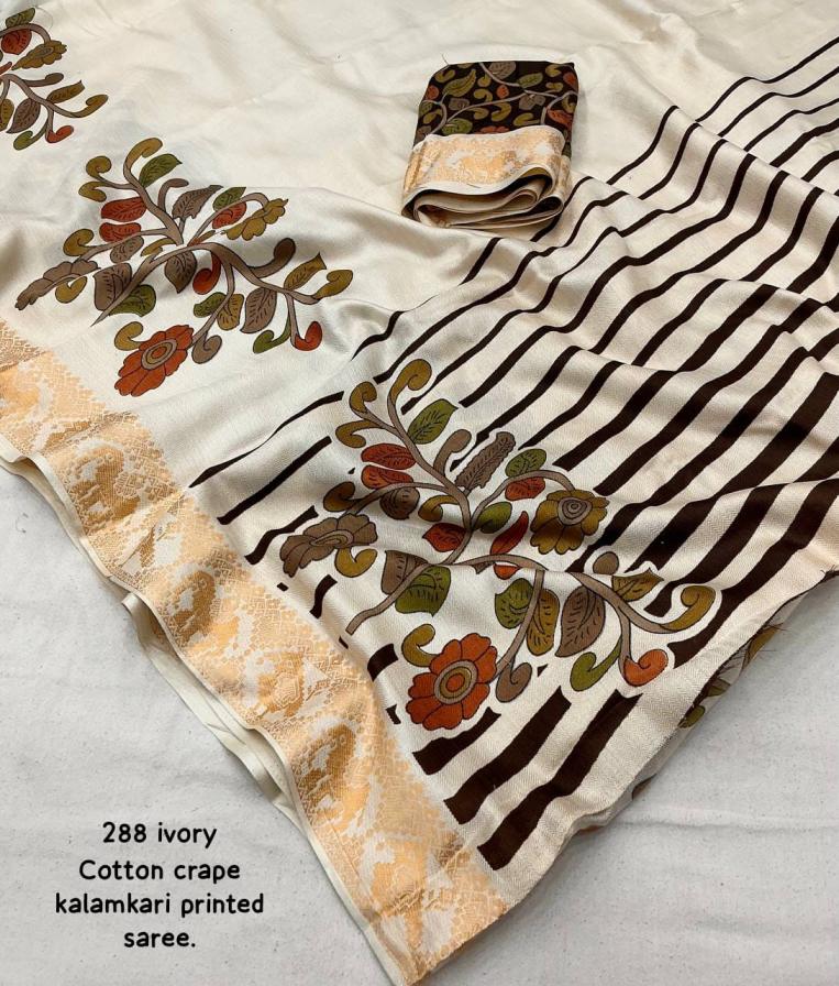 cotton crape kalamkari amazing sarees online 