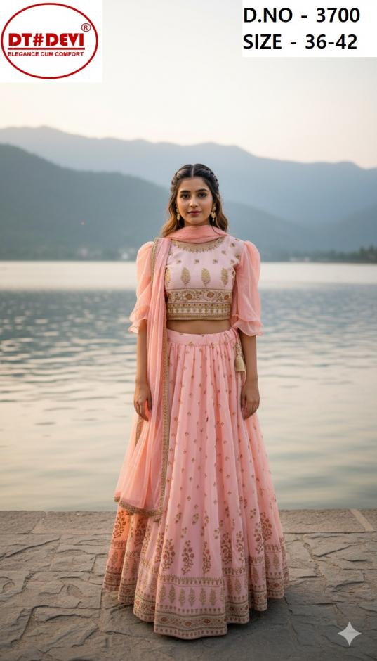 dt devi avika 3700 full stitch georgette kids combo crop top 