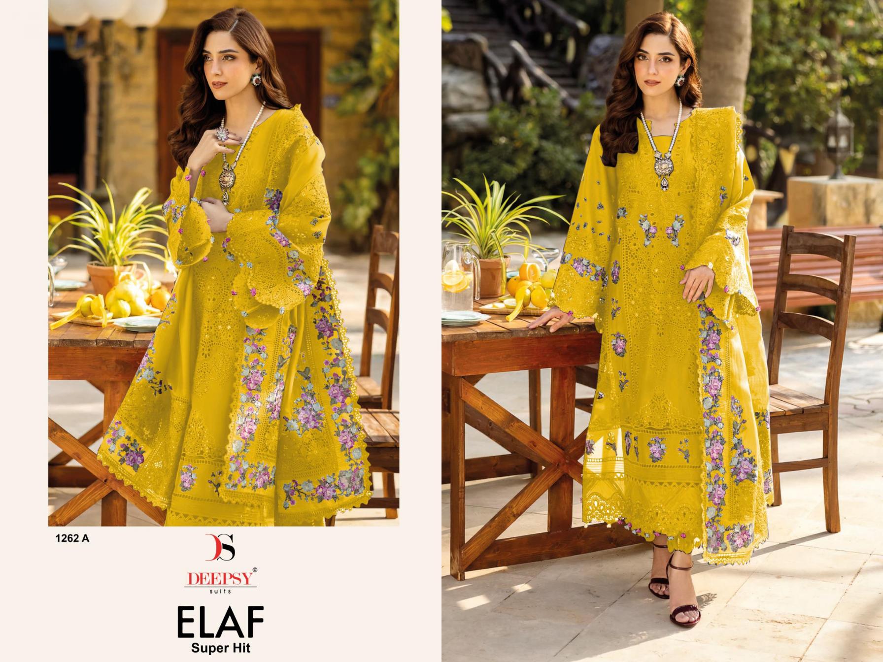 elaf 1262 by deepsy suits cotton unique pakistani unstitch suits   