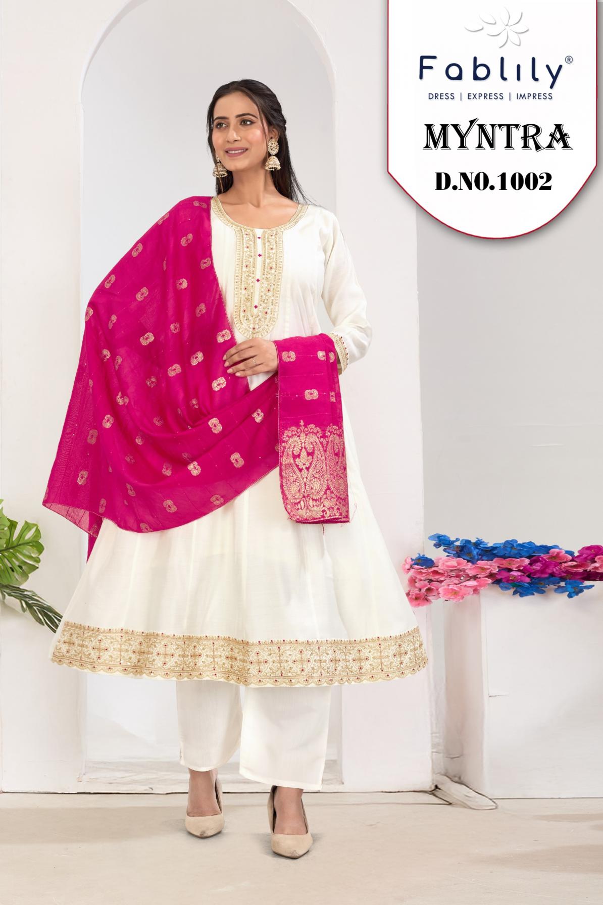 fablily myntra hit design roman silk combo salwar kameez sets 