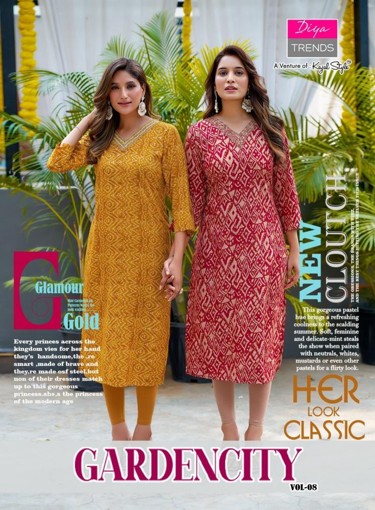 gardencity vol 8 by diya trends readymade classic rayon plus size combo long kurtis 