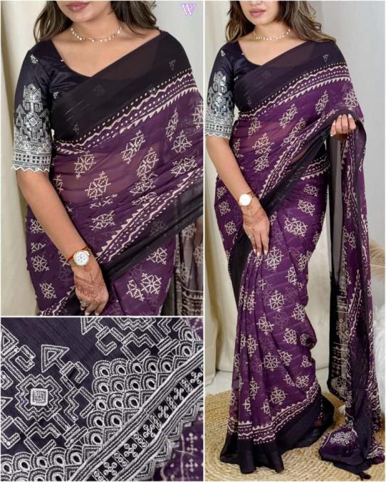 Jhalki Georgette printed gorgeous look saree 