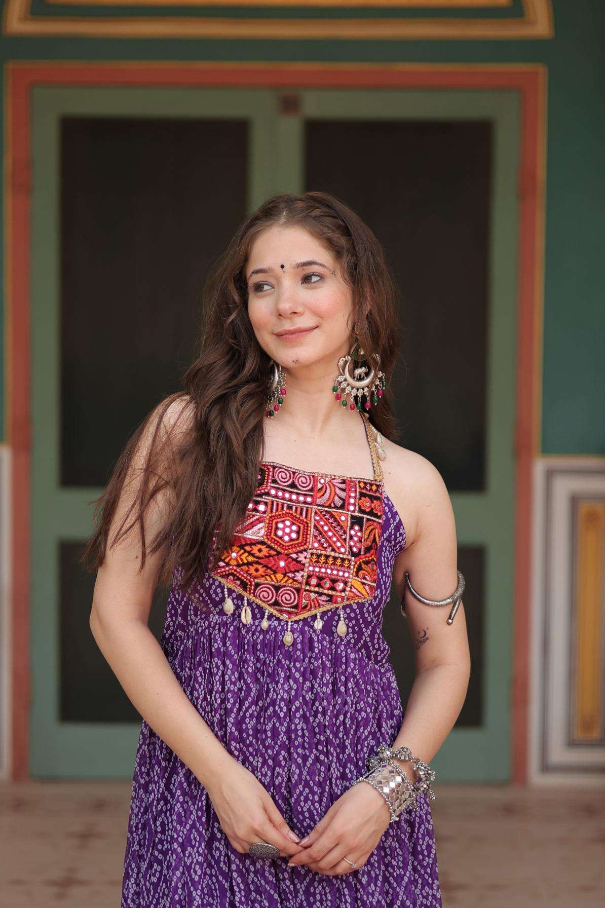 ka 1119 bandhani print readymade stylish look navratri special long kurtis 