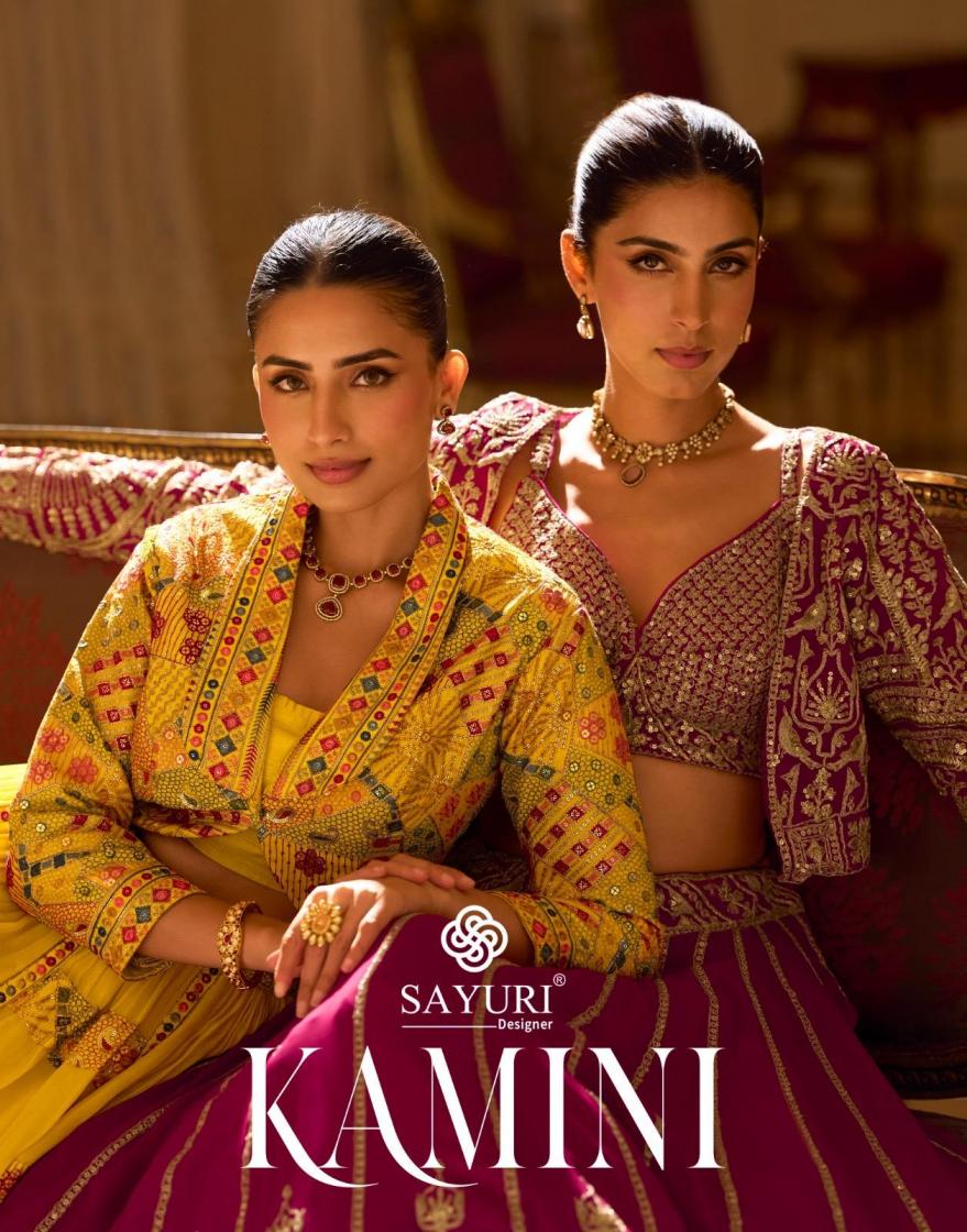 kamini by sayuri designer full stitch georgette lehenga shrug with blouse exports 