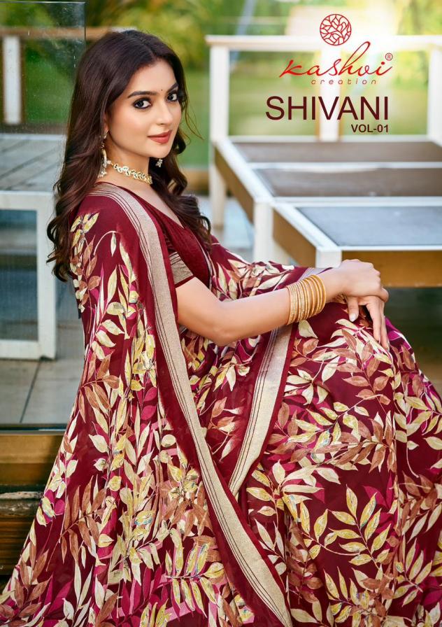 kashvi creation shivani vol 1 amazing dull moss viscose saree wholesaler 